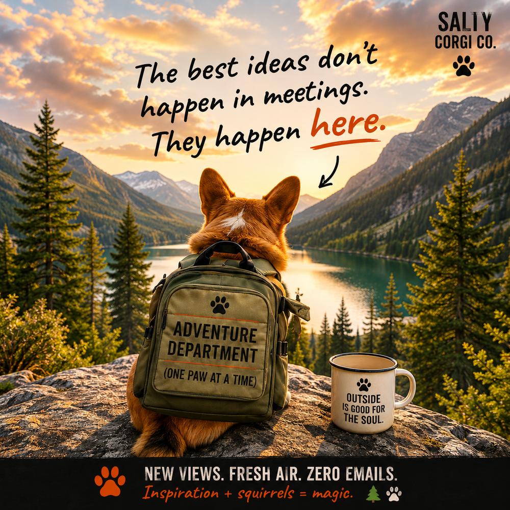 Salty Corgi Co. post: The best ideas don't happen in meetings